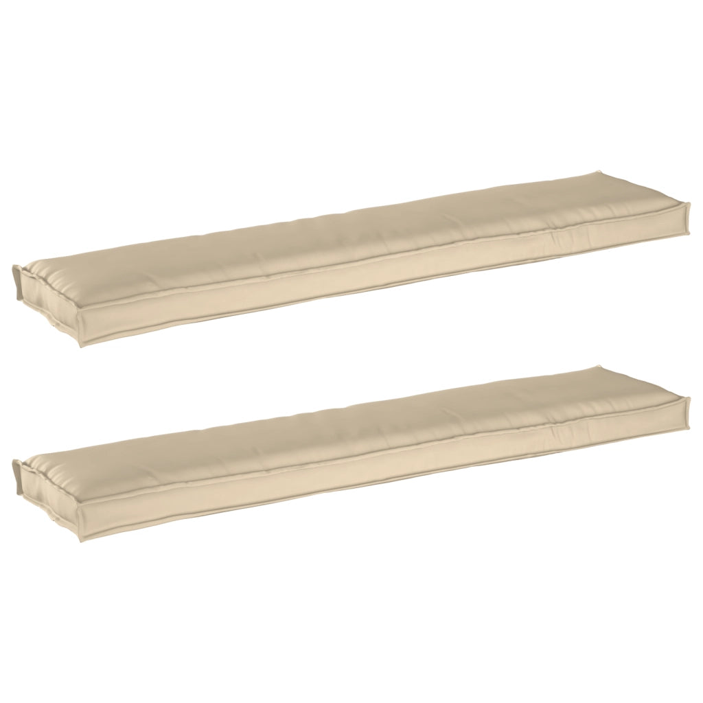 Cuscini per panca 2 pezzi Beige 180x40x8 cm Tessuto Oxford