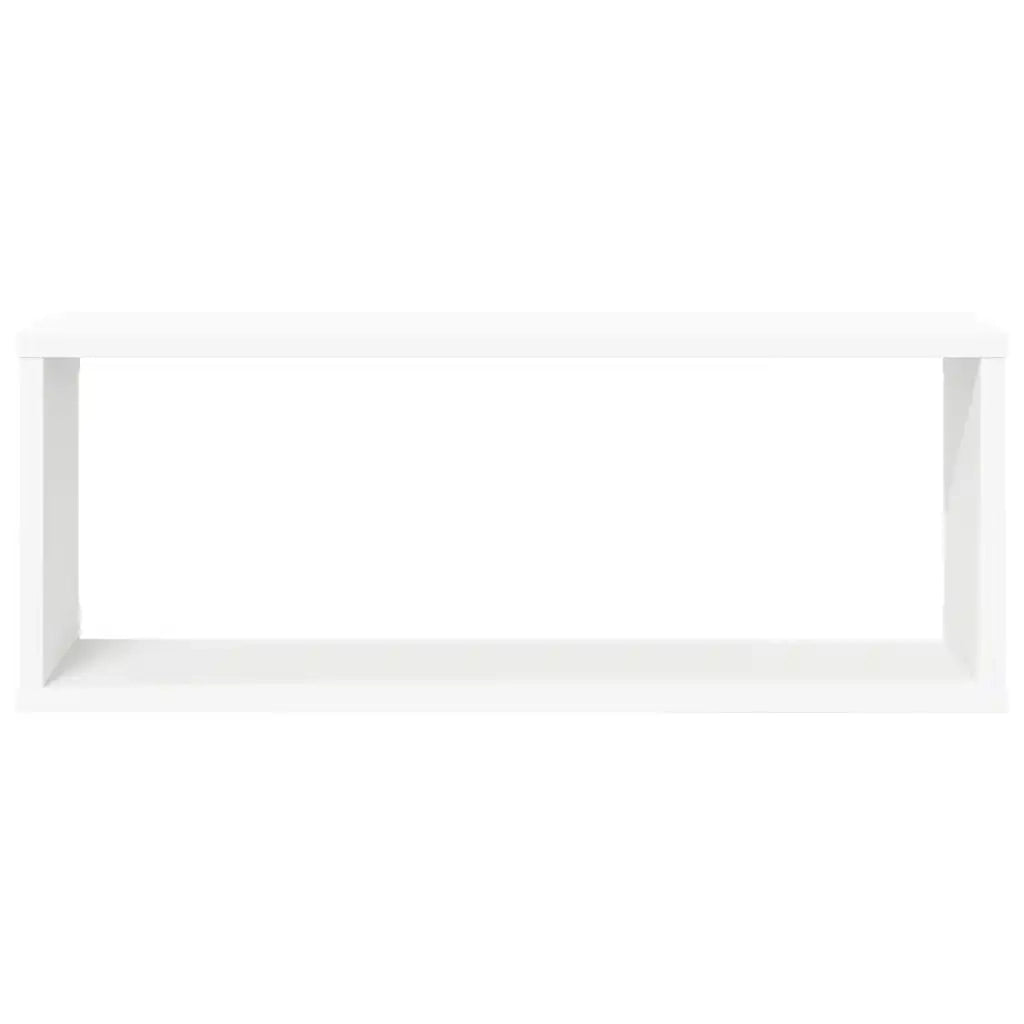 4 pz Mensole Parete | Mensola sospesa a Cubo Bianche 60x15x23 cm Legno Multistrato
