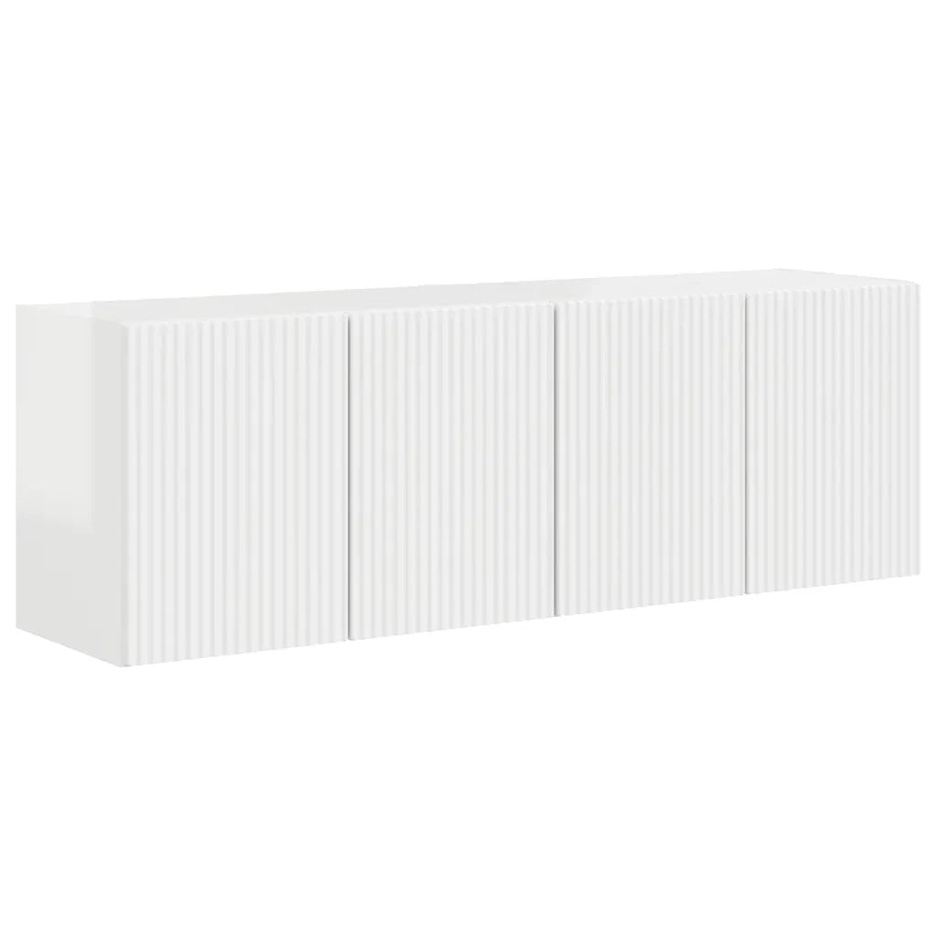 Mobile TV da parete 2 pz-Set di 2 Mobile TV a Muro-Credenza TV Bianco Lucido 59,5 x 31 x 40 cm