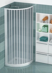 Box doccia apertura laterale a soffietto in pvc h.185cm Doliso Legrese Bianco,75x75cm (Raggio 38cm)