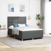 Letto a Sorgente LED Grigio scuro 160 x 200 cm Tessuto 3343188