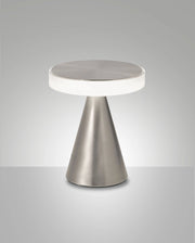 Lampada da Tavolo LED Fabas Luce Neutra 8W 750lm 3000K, Struttura Metallo e Metacrilato con Regolazione a Tocco, Nichel Satinato - Fabas Luce