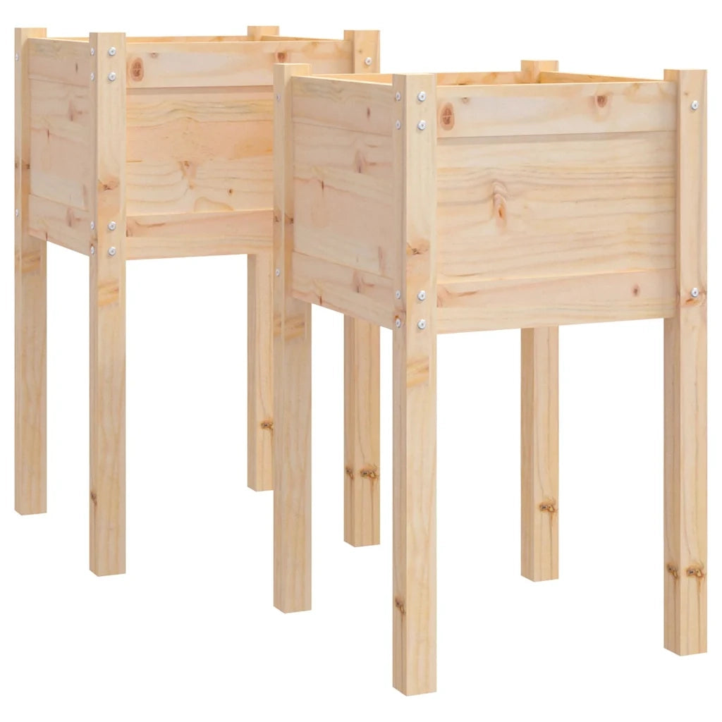 Fioriere da Giardino 2 pz 40x40x70 cm in Legno Massello di Pino cod mxl 67041
