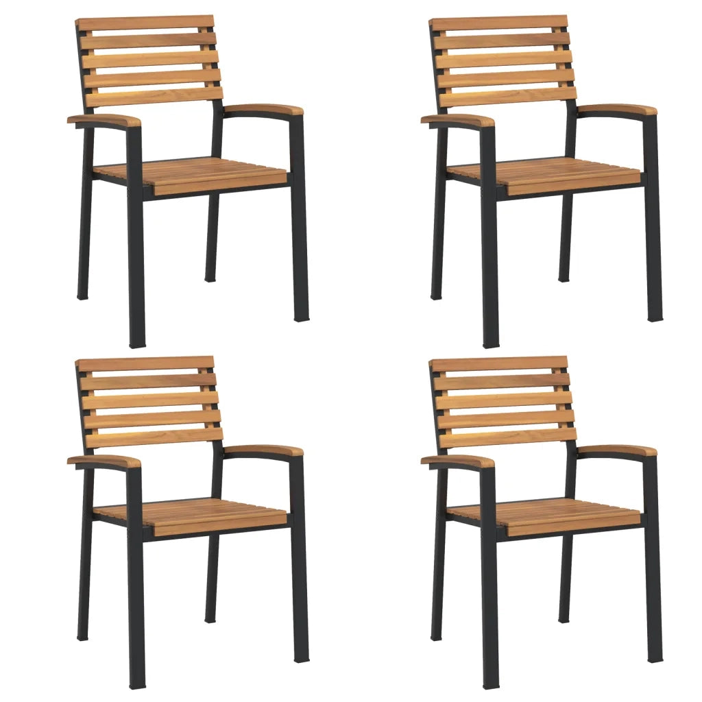 Set Pranzo da Giardino 5 pz Legno Massello di Acacia e Metallo 3155402
