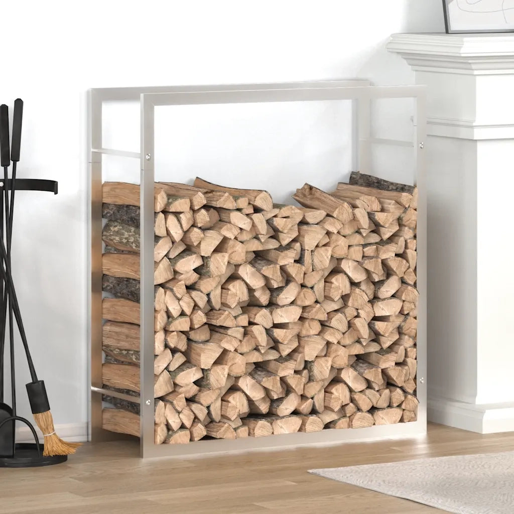 Portalegna 80x28x86 cm in Acciaio Inossidabile 357862