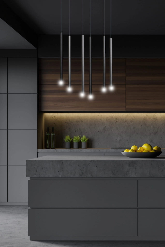 Lampadario Emibig Selter 6 Nero 6xG9 metallo 59cm H120cm