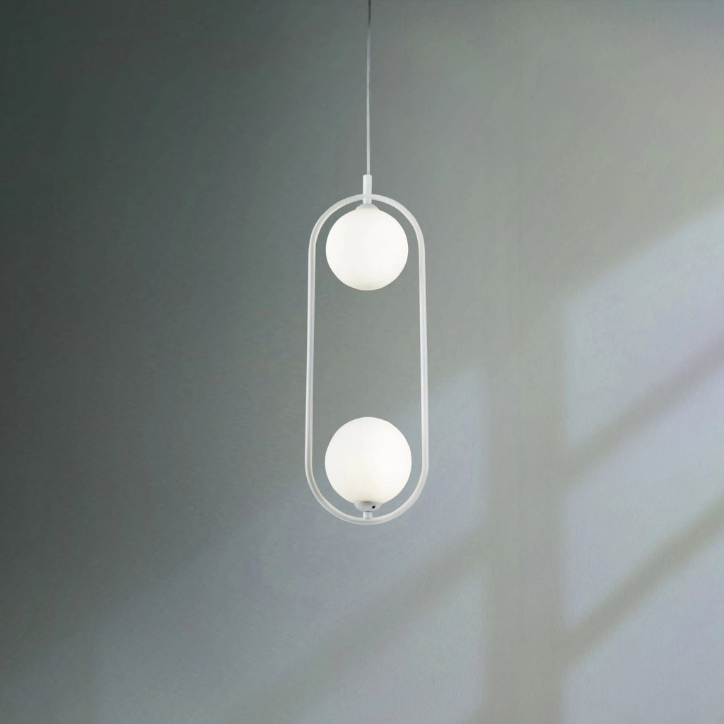 Maytoni Sospensione contemporanea Ring 2 luci G9 bianco metallo diffusore vetro