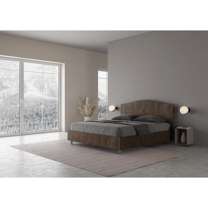 Letto Matrimoniale 160x200 cm Dores - Con rete,Noce