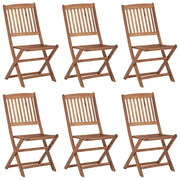 Sedie da Giardino Pieghevoli 6 pz con Cuscini Massello Acacia 3065489