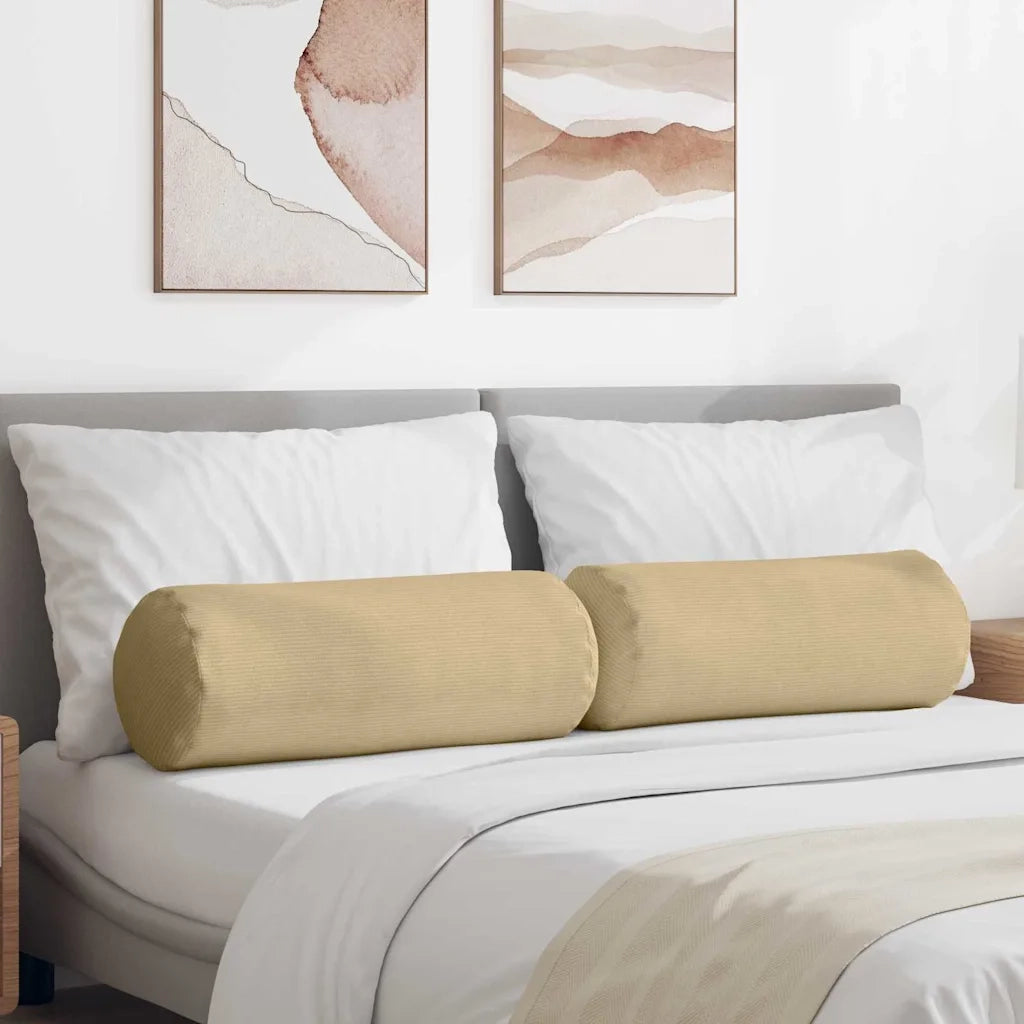 Cuscini a rullo 2 pcs Grigio Verde Ø 25 x 70 cm
