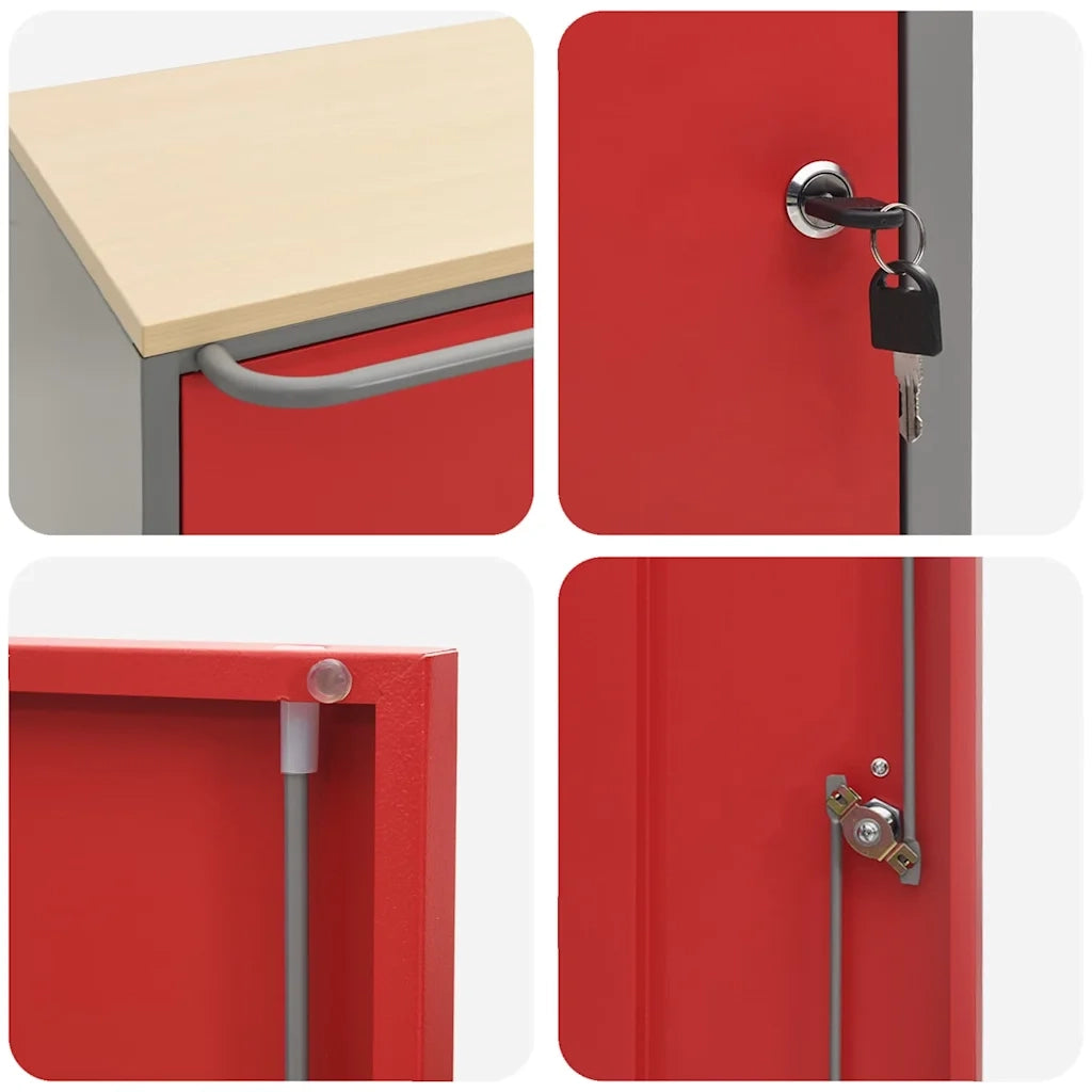 Banco da lavoro con lo scaffale Rosso e Grigio 75 x 45 x 85 cm CFW6426685
