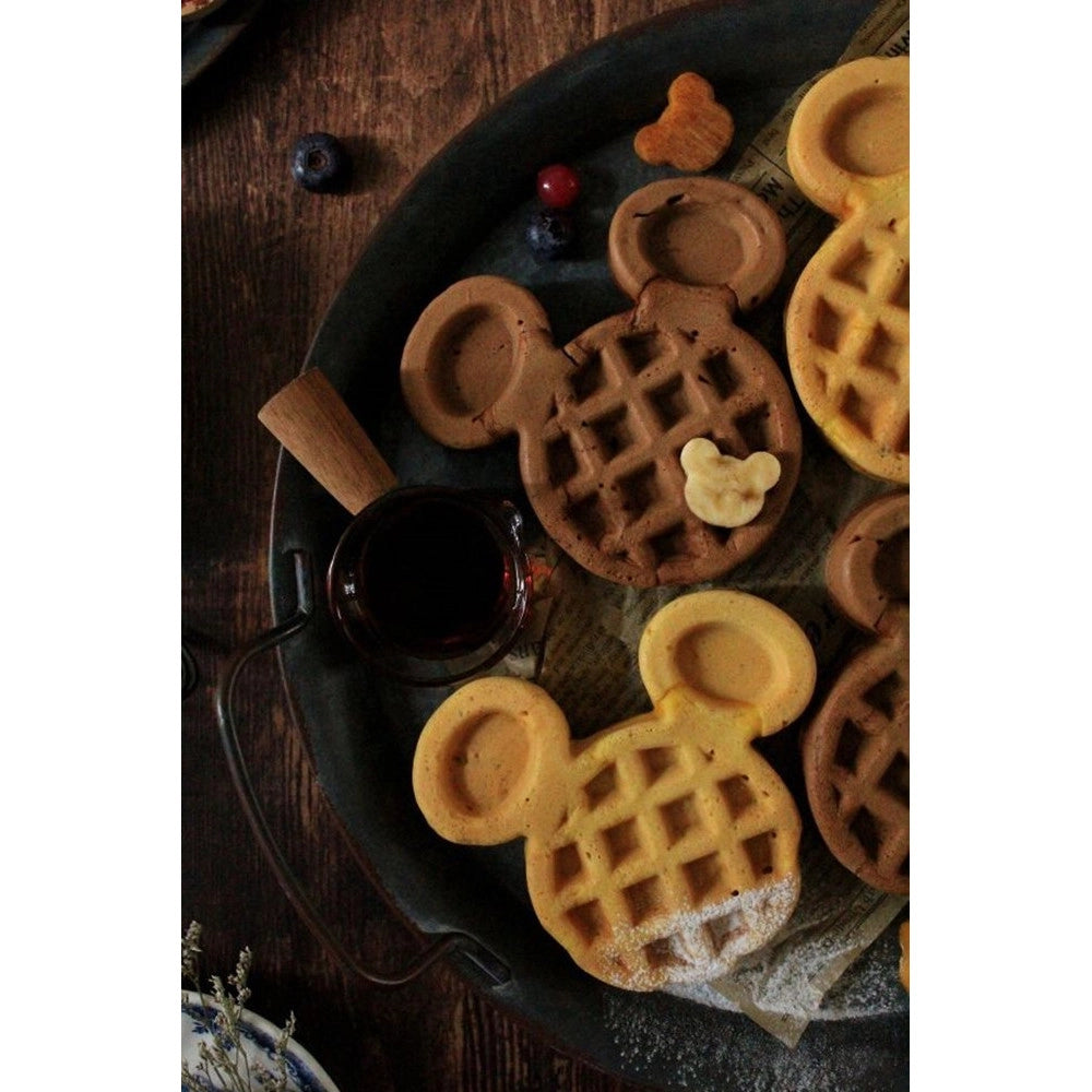Trade Shop - Mini Piastra Macchina Per Waffle A Forma Di Topolino Antiaderente Bambini Facile Da Usare -