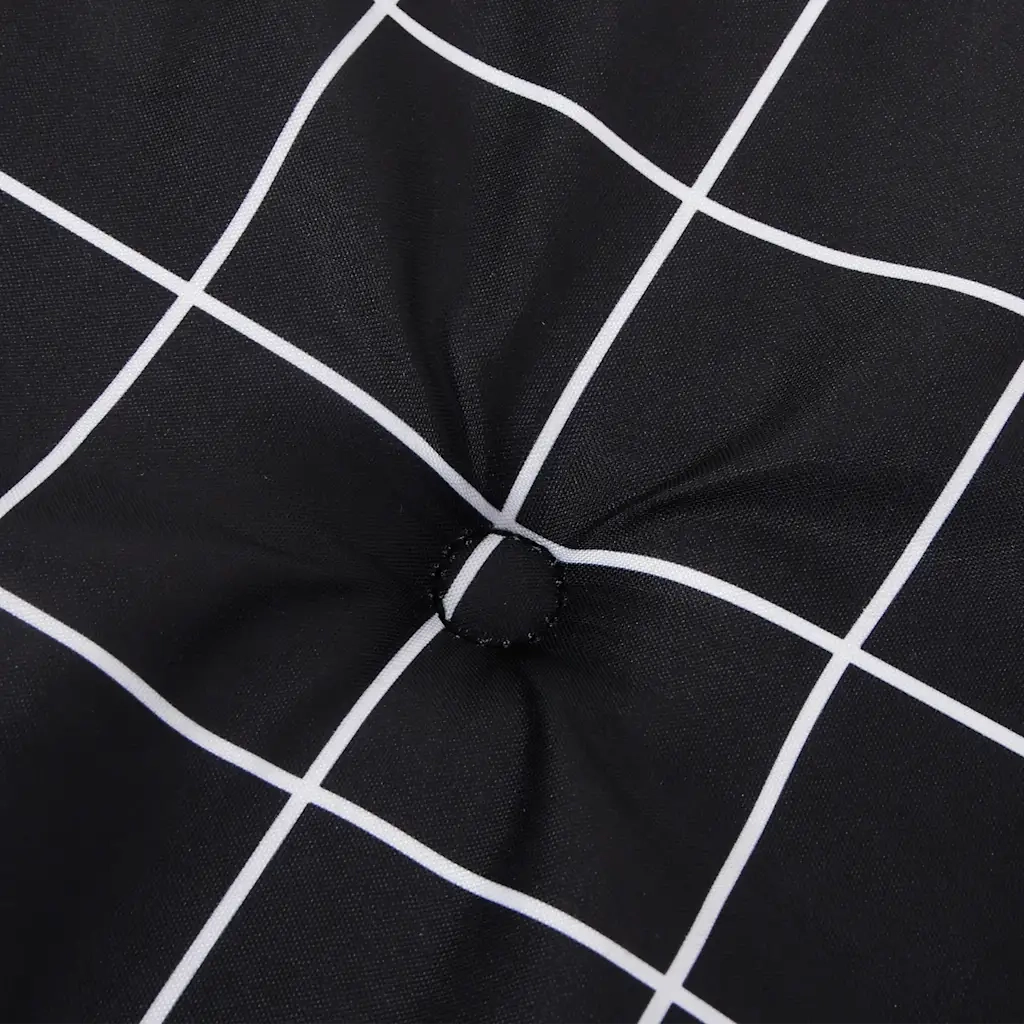 Cuscino Panca Giardino-Cuscini per panchina da esterno a Quadri Nero 120x50x4cm Tessuto Oxford