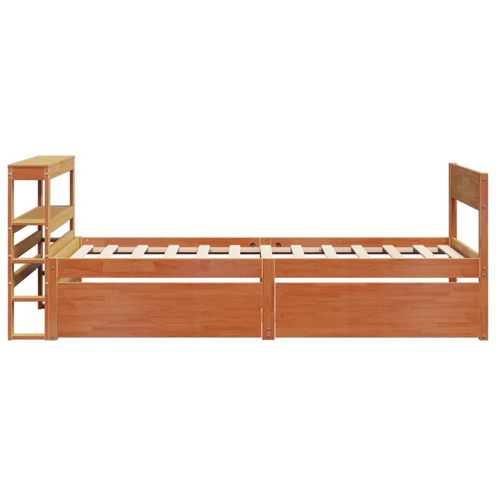 Letto senza Materasso Marrone Cera 90x200 cm Legno di Pino 3306392