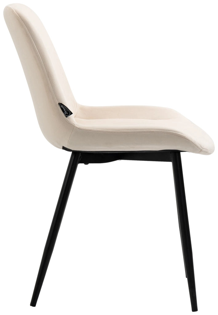 Set di 2 sedie da pranzo Victoria in velluto crema