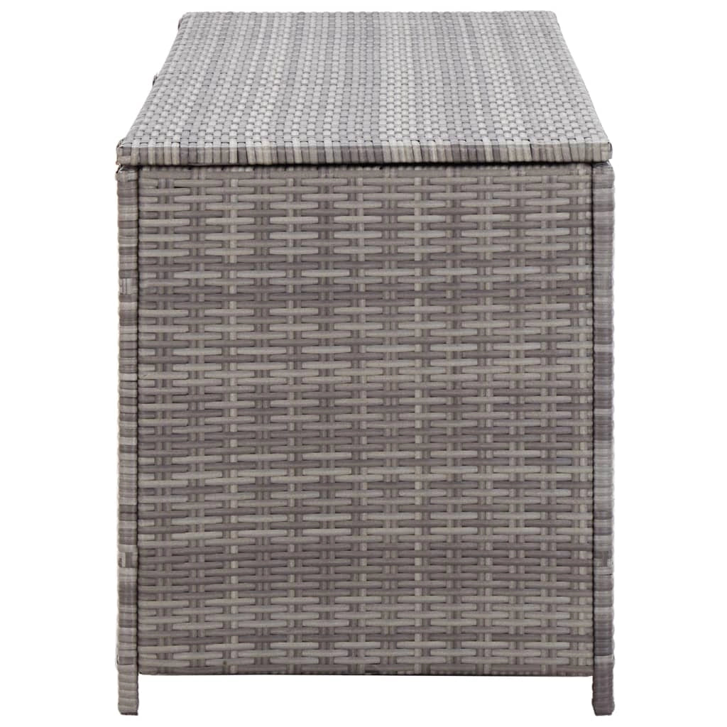 Contenitore/cassapanca da giardino grigia 150 x 50 x 60 cm resina intrecciata 02_0013086