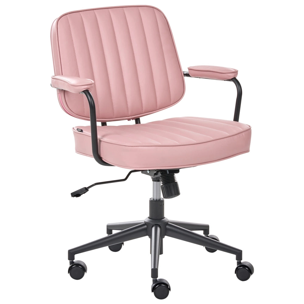 Sedia da ufficio retrò in similpelle beige stile retò tradizionale per ufficio di casa