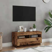 Mobile Porta TV con LED Legno Antico 80x35x40 cm Multistrato