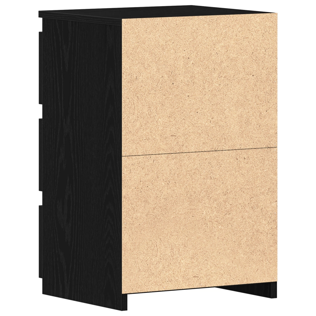 Comodini 2 pz Nero Rovere 40x35x62,5 cm Legno ingegnerizzato