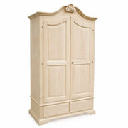 Armadio classico 2 porte 2 cassetti legno grezzo 122x60x204 (1206) - Mobili 2G