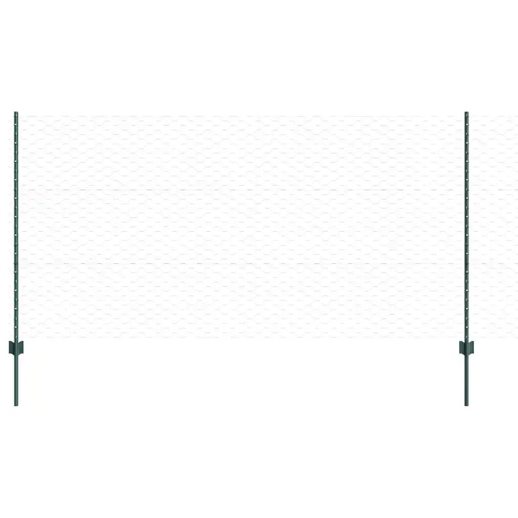 vidaXL Recinzione con pali. Verde 1.2 x 25 m Acciaio