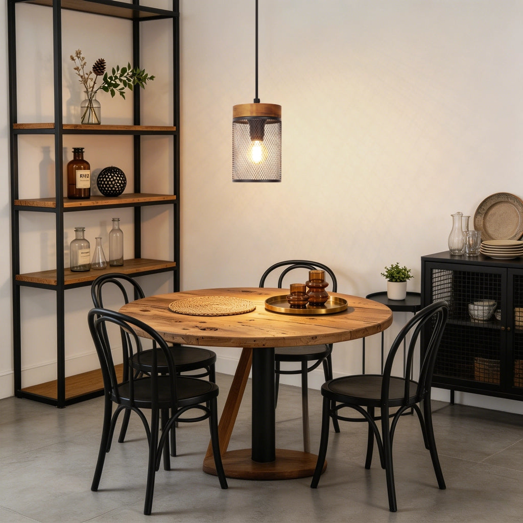 ZMH Lampadario vintage nero E14 dal design industriale retrò per sala da pranzo e cucina