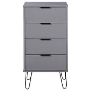 Cassettiera Grigia 45x39,5x90,3 cm in Legno Massello di Pino 321122