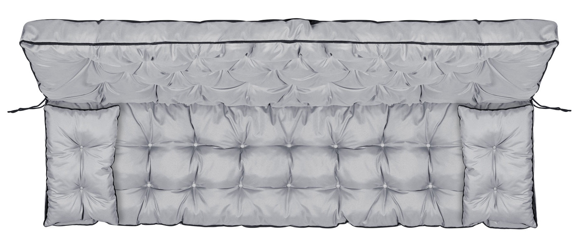 AIO FACTORY 180x60x50 cm Set da giardino impermeabile con cuscino grigio