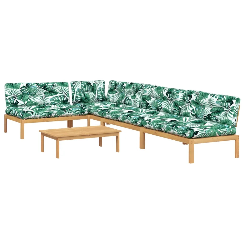 Set Divano Pallet Giardino 5pz con Cuscini Massello Acacia 3209348