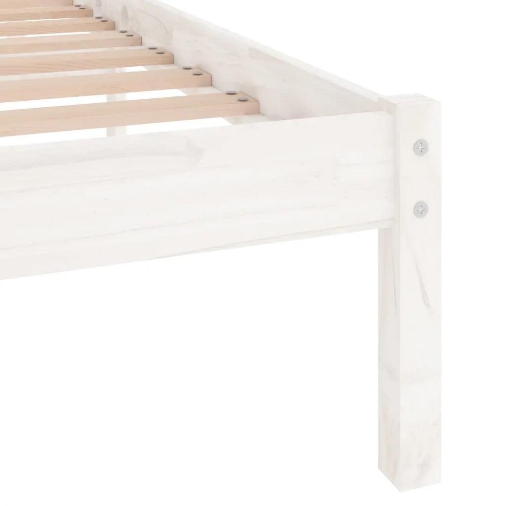 Giroletto-Struttura Letto Bianco in Legno Massello 150x200 cm King Size 499320