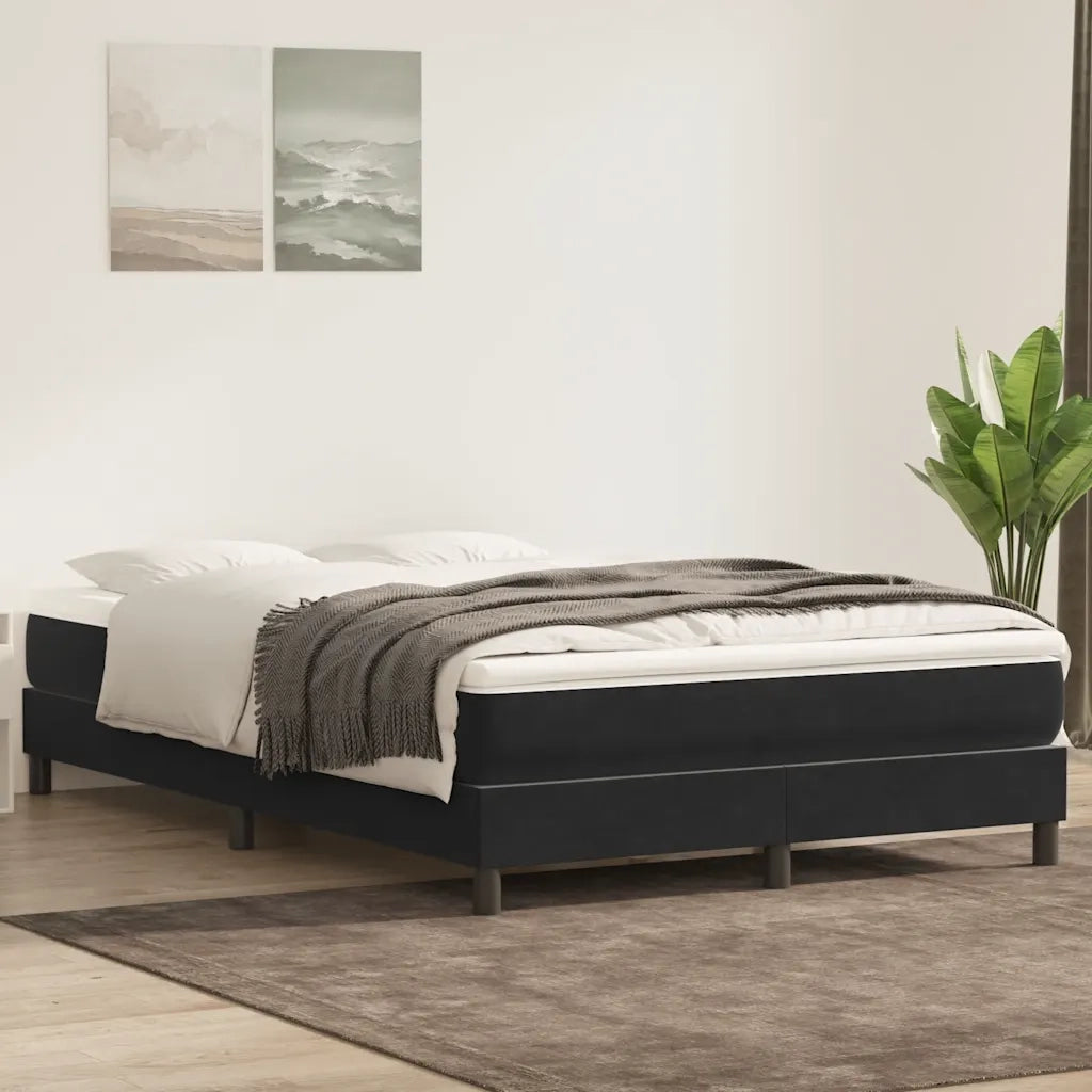 Letto a Molle senza Materasso-Struttura Letto Nero 160x220 cm in Velluto