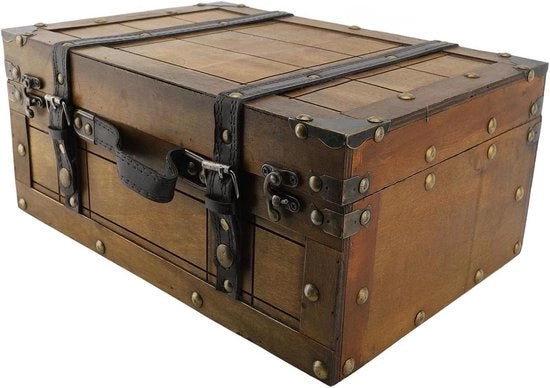 Scatola di archiviazione in legno 348 x 241 x 152 cm - cassa da stoccaggio decorativa - soluzione di archiviazione multifunzionale