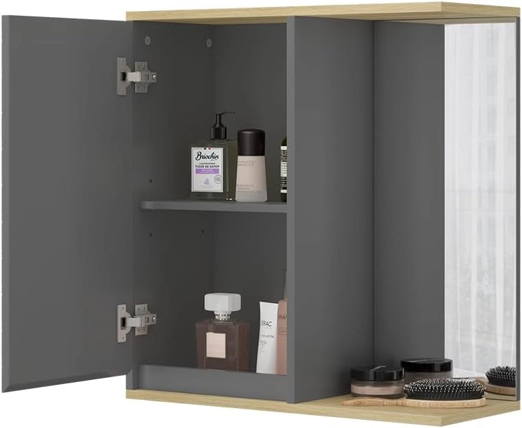 Specchio da bagno Livia, Antracite, 60 x 63 cm