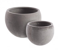 Set 2 Vasi Cement Sfera Grigio