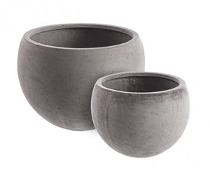 Set 2 Vasi Cement Sfera Grigio