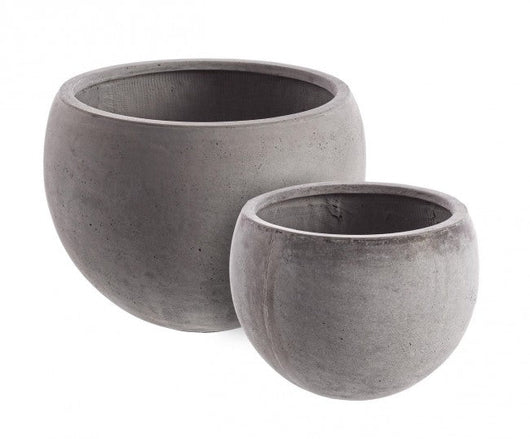 Set 2 Vasi Cement Sfera Grigio