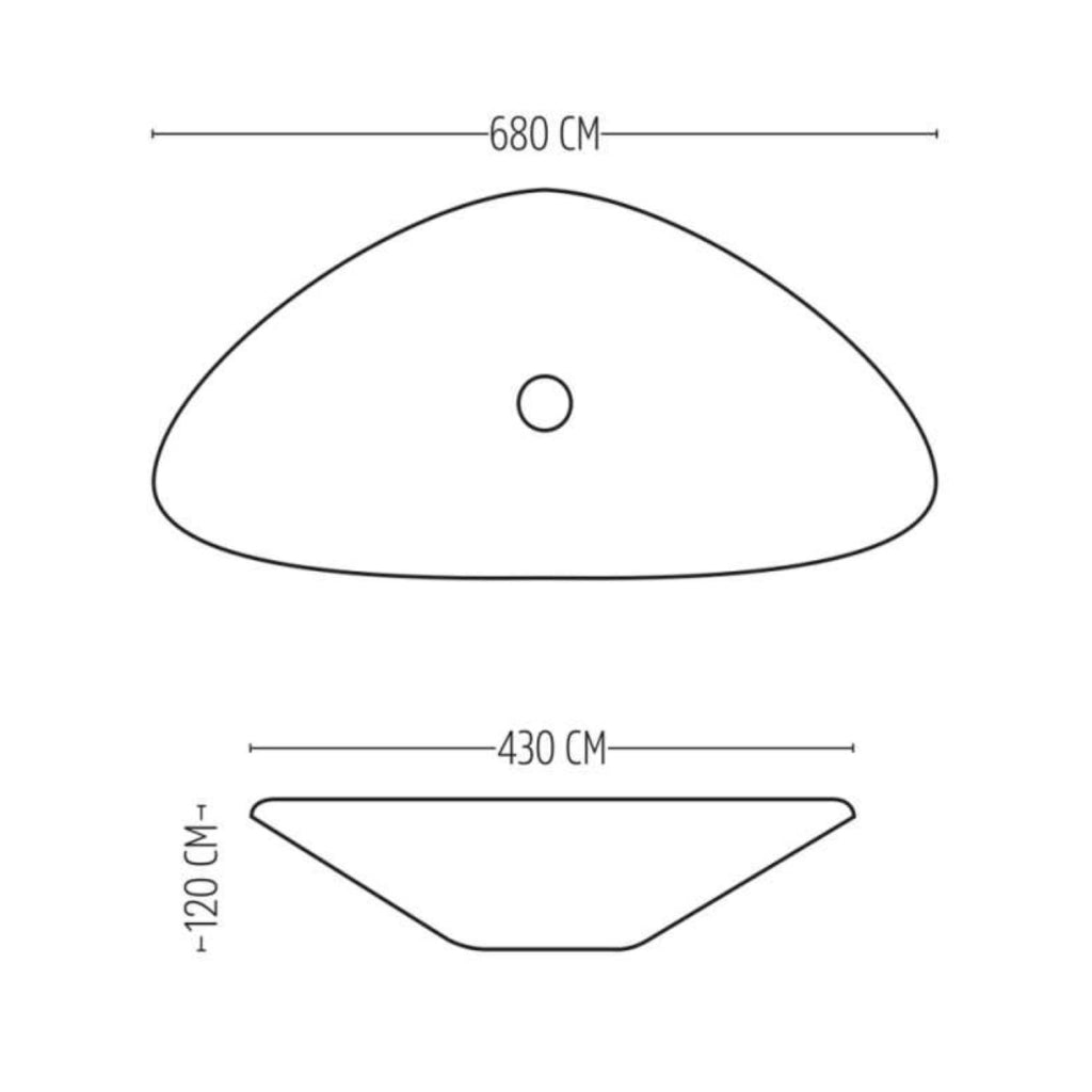 Lavabo da appoggio ceramica bianco triangolare arredo bagno 68x47,5x12,5 cm