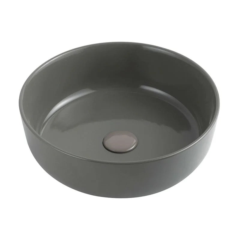 Piletta click clack con tappo grigio cemento in ceramica senza troppopieno