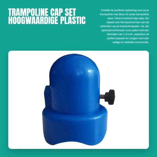 Tappo per Trampolino 10 pezzi - Capocanna in Plastica - Funzione di fissaggio - Per diametro 1,5 pollici - Materiale PP di alta qualità - Stabilità - Tappo per Trampolino