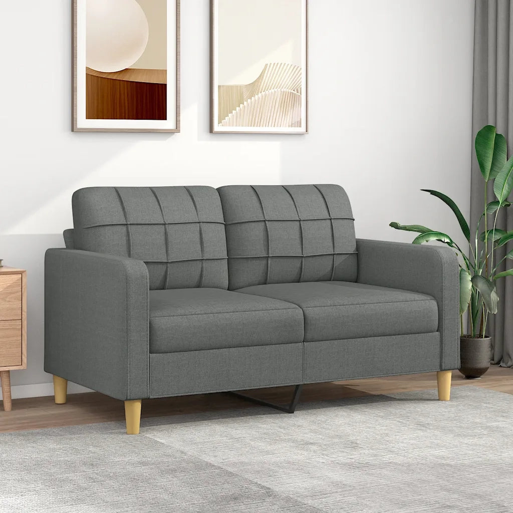 Divano a 2 Posti-Sofa 2 Posti Grigio Scuro 140 cm in Tessuto 357756