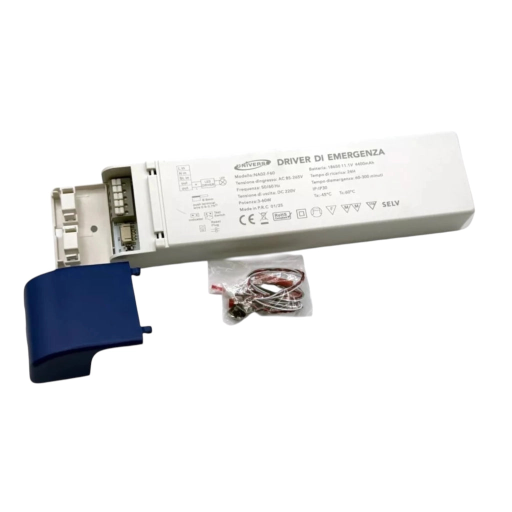 Driver di Emergenza Universale per Lampade LED da 3W a 60W, Autonomia fino a 300 Minuti, Compatibile con Tubi LED, Alimentazione 220V, Kit di Emergenza Affidabile