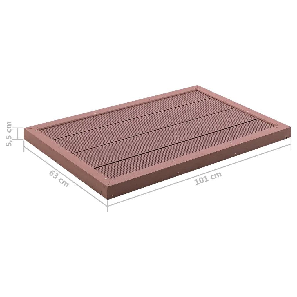 Pedana per Doccia Solare Marrone 101x63x5,5 cm in WPC 49065