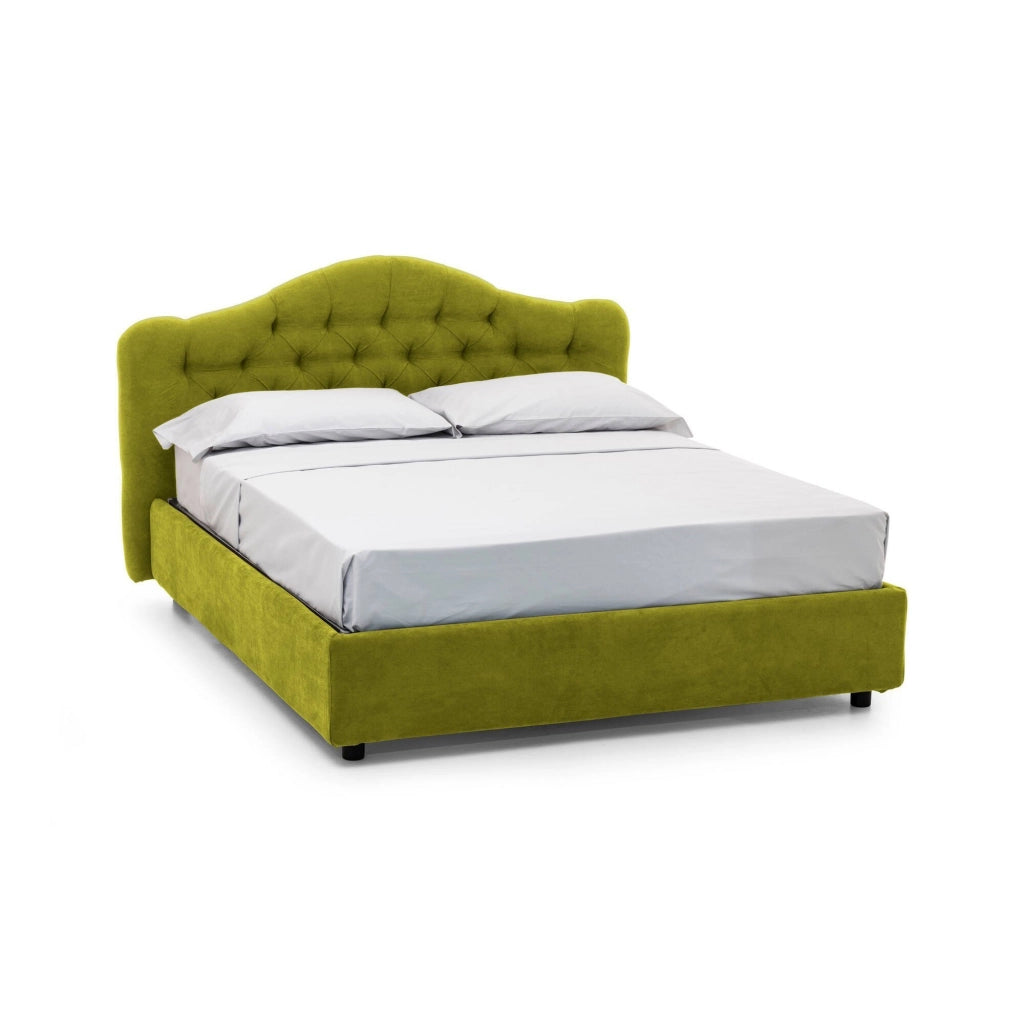 Letto Matrimoniale Alfer, Letto Matrimoniale Materasso Incluso Made in Italy, Verde