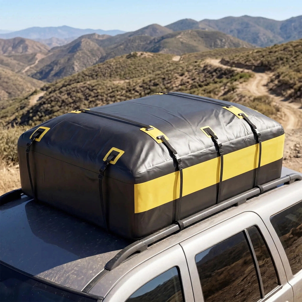 Portabagagli da Tetto 595 Litri Impermeabile, Borsa per Auto, Giallo