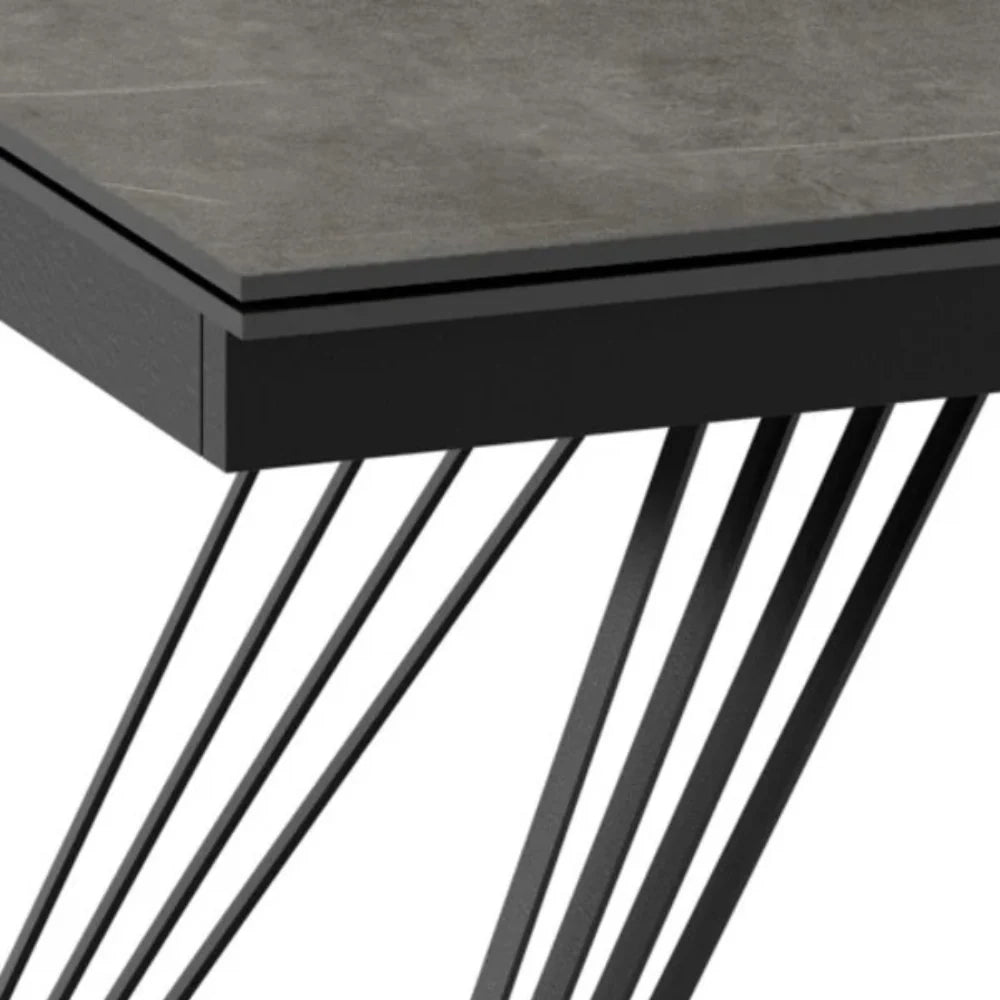 Tavolo da pranzo allungabile in ceramica effetto marmo grigio Augustus 160-240x90 cm fino a 10 posti | Duzzle