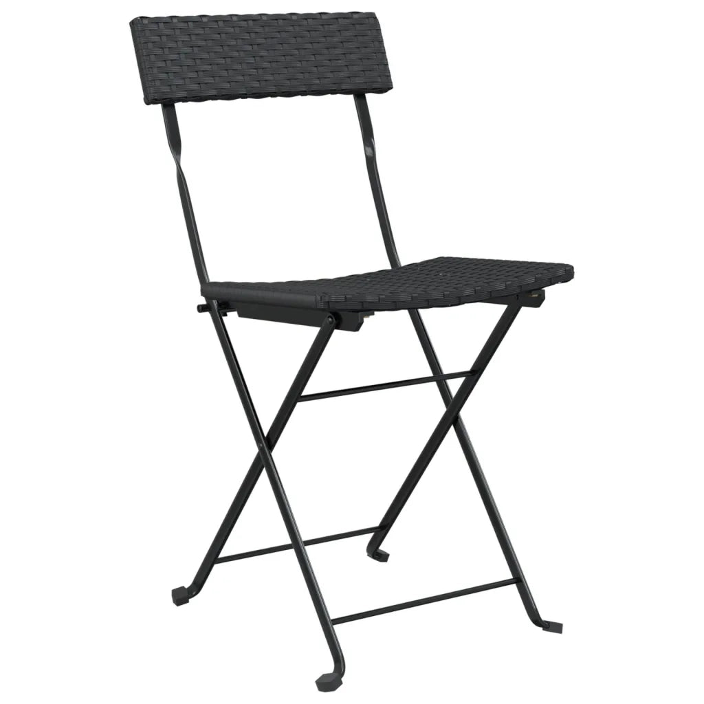 Sedie Pieghevoli da Bistrò 8 pz Nere Polyrattan e Acciaio 3152114