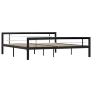 Giroletto-Struttura Letto Nero e Bianco in Metallo 180x200 cm