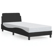 Letto singolo | Letto per adulti | Giroletto con Testiera Dover Nero 80x200 cm Velluto