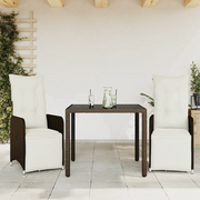 Set Bistrò da Giardino 3 pz con Cuscini in Polyrattan Marrone 3277187