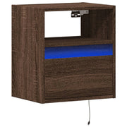 Mobile TV multimediale mensola TV credenza mobile TV parete attrezzata per sala da pranzo soggiorno camera da letto con luci LED rovere 41 x 31 x 45 cm marrone 02_0027951